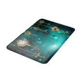 アンティークスケルトン鍵の緑の背景 バスマット (アングル)