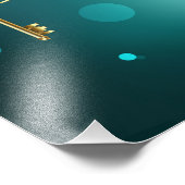 アンティークスケルトン鍵の緑の背景 フォトプリント            (角)