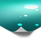 アンティークスケルトン鍵の緑の背景 ポスター (角)