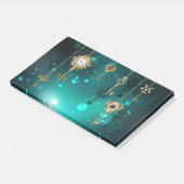 アンティークスケルトン鍵の緑の背景 ポストイット (アングル)