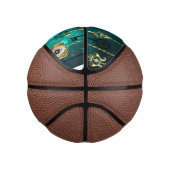 アンティークスケルトン鍵の緑の背景 ミニバスケットボール (右)