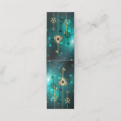 アンティークスケルトン鍵の緑の背景 ロイヤリティカード (外部開封)