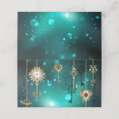 アンティークスケルトン鍵の緑の背景 ロイヤリティカード (外部開封)