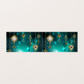 アンティークスケルトン鍵の緑の背景 名刺 (外部フラット)