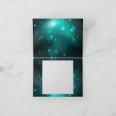 アンティークスケルトン鍵の緑の背景 案内状 (内部)