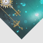 アンティークスケルトン鍵の緑の背景 薄葉紙 (詳細)