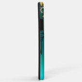 アンティークスケルトン鍵の緑の背景 Case-Mate iPhoneケース (裏面/右)