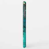 アンティークスケルトン鍵の緑の背景 Case-Mate iPhoneケース (裏面/左)