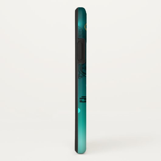 アンティークスケルトン鍵の緑の背景 Case-Mate iPhoneケース (裏面/右)