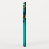 アンティークスケルトン鍵の緑の背景 Case-Mate iPhoneケース (裏面/右)