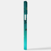 アンティークスケルトン鍵の緑の背景 iPhoneケース (右側面)