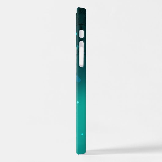 アンティークスケルトン鍵の緑の背景 iPhoneケース (左側面)