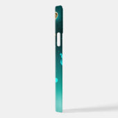 アンティークスケルトン鍵の緑の背景 iPhoneケース (右側面)