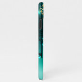 アンティークスケルトン鍵の緑の背景 iPhoneケース (右側)