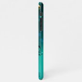 アンティークスケルトン鍵の緑の背景 iPhoneケース (左側)