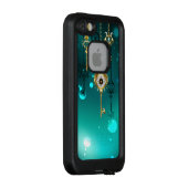 アンティークスケルトン鍵の緑の背景 LifeProof iPhoneケース (裏面/右)