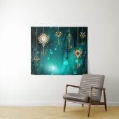 アンティークスケルトン鍵（緑） タペストリー (インサイチュ(横))