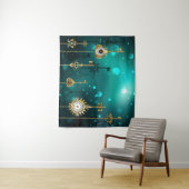 アンティークスケルトン鍵（緑） タペストリー (インサイチュ)