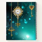 アンティークスケルトン鍵（緑） ノートブック (裏面)