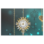 アンティークスケルトン鍵（緑） ファブリック (ファットクウォーター)