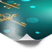 アンティークスケルトン鍵（緑） フォトプリント            (角)