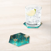 アンティークスケルトン鍵（緑） ペーパーコースター (インサイチュ)