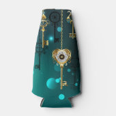 アンティークスケルトン鍵（緑） ボトルクーラー (正面)