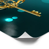 アンティークスケルトン鍵（緑） ポスター (コーナー)