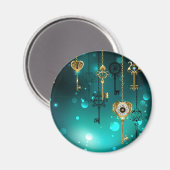 アンティークスケルトン鍵（緑） マグネット (正面/裏面)