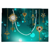 アンティークスケルトン鍵（緑） ラージペーパーバッグ (裏面)