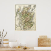 アンティークスコットランドの地図 ポスター (キッチン)