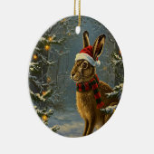 アンティークスタイルの森のウサギ クリスマスオーナメント (右)