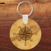 アンティークスタイルコンパスバラ キーホルダー (正面)