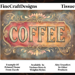 アンティークスタイルコーヒーラベル記号DQ1デクページ 薄葉紙