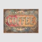 アンティークスタイルコーヒーラベル記号DQ1デクページ 薄葉紙 (正面)