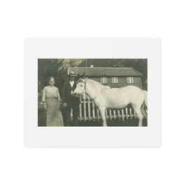 アンティークスタイルノルウェー農家8x10金属プリント メタルプリント