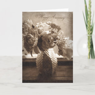 アンティークスタイルハッピーアニバーサリーカード カード
