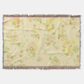 アンティークスタイルフローラルパターン スローブランケット (正面)