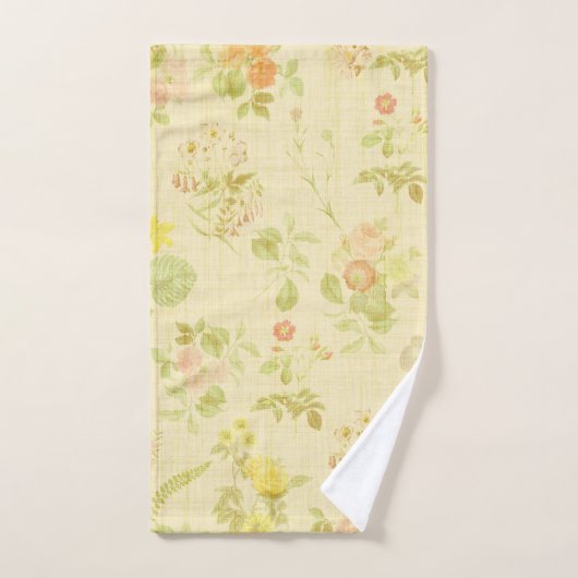 アンティークスタイルフローラルパターン バスタオルセット (ハンドタオル)