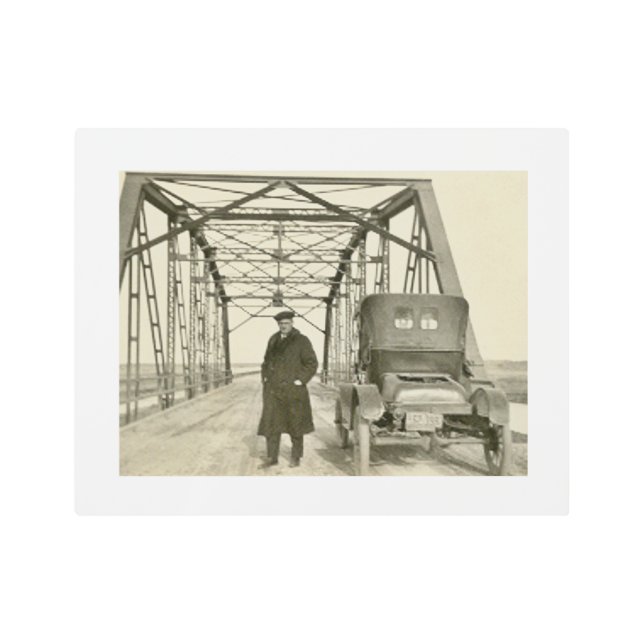 アンティークスタイルマン&カー14x11メタルプリント メタルプリント (正面)