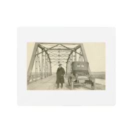 アンティークスタイルマン&カー8x10メタルプリント メタルプリント