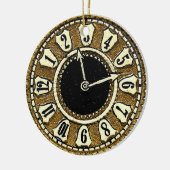 アンティークスタイル時計顔タイムクリスマスオーナメント セラミックオーナメント (左)