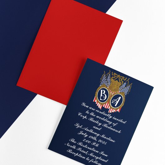 アンティークスタイル軍隊対結婚式招待状 招待状