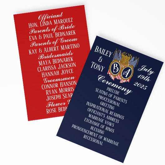 アンティークスタイル軍隊結婚カップル プログラム