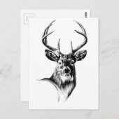 アンティークスタグアートスケッチ手作り自然 ポストカード (正面/裏面)