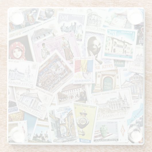 アンティークスタンプヴィンテージスタイル ガラスコースター (裏面)