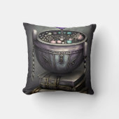 アンティークスチームパンクカルドン |スペルブックのスタック クッション (正面)