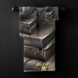 アンティークスチームパンクカルドン |スペルブックのスタック バスタオルセット