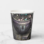 アンティークスチームパンクカルドン |スペルブックのスタック 紙コップ (裏面)