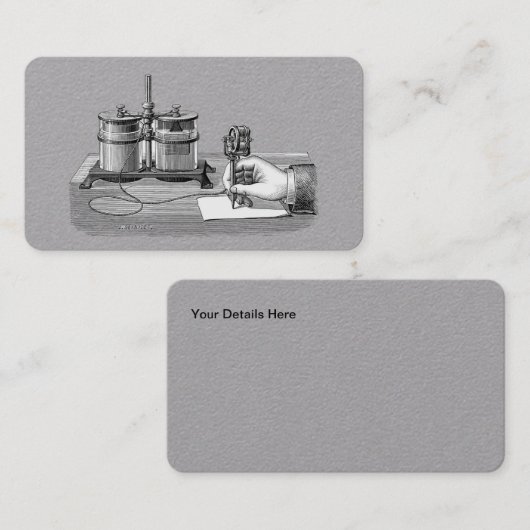 アンティークスチームパンク作家エジソン 名刺 (正面/裏面)